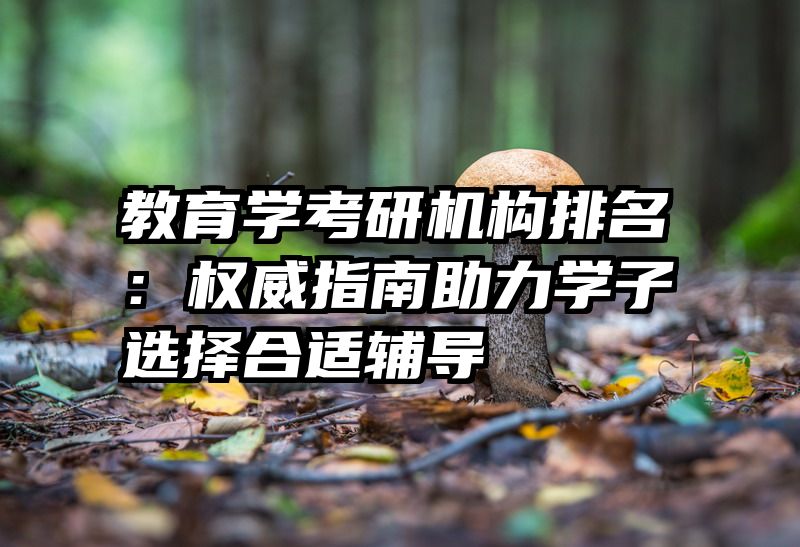 教育学考研机构排名：权威指南助力学子选择合适辅导