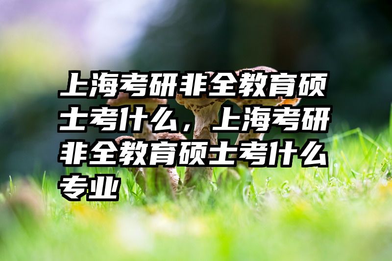 上海考研非全教育硕士考什么，上海考研非全教育硕士考什么专业