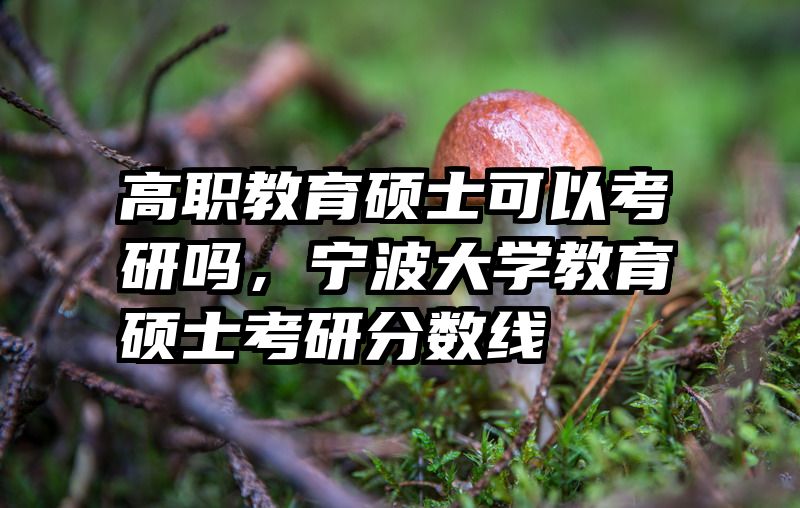 高职教育硕士可以考研吗，宁波大学教育硕士考研分数线