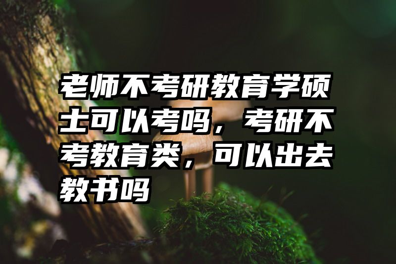 老师不考研教育学硕士可以考吗，考研不考教育类，可以出去教书吗