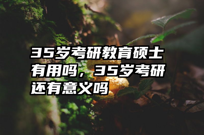 35岁考研教育硕士有用吗，35岁考研还有意义吗