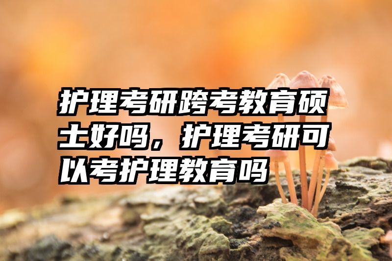 护理考研跨考教育硕士好吗，护理考研可以考护理教育吗