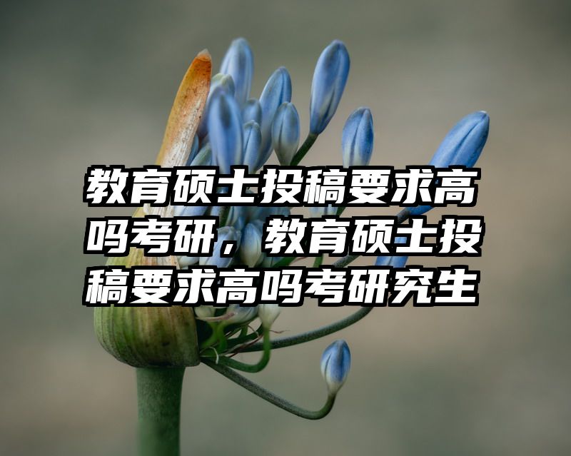 教育硕士投稿要求高吗考研，教育硕士投稿要求高吗考研究生