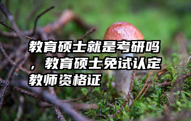 教育硕士就是考研吗，教育硕士免试认定教师资格证