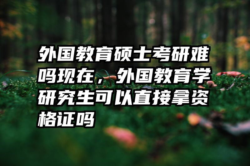 外国教育硕士考研难吗现在，外国教育学研究生可以直接拿资格证吗