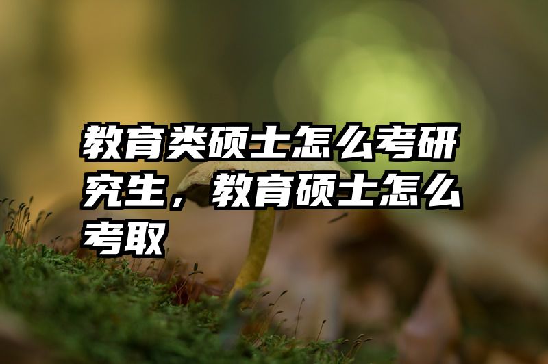 教育类硕士怎么考研究生，教育硕士怎么考取