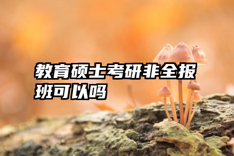 教育硕士考研非全报班可以吗