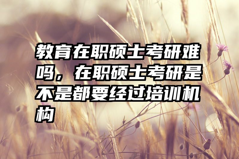 教育在职硕士考研难吗，在职硕士考研是不是都要经过培训机构