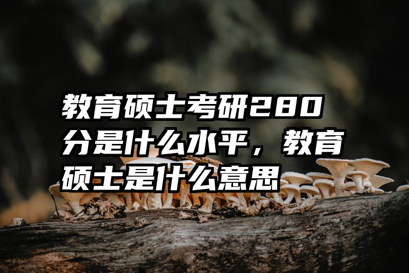 教育硕士考研280分是什么水平，教育硕士是什么意思