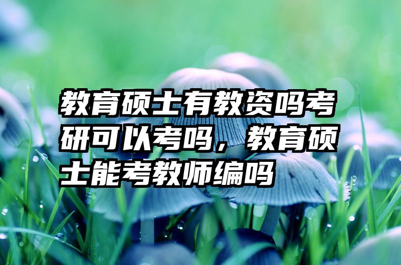 教育硕士有教资吗考研可以考吗，教育硕士能考教师编吗