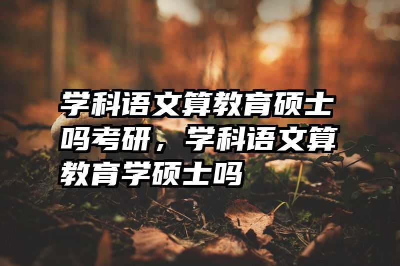 学科语文算教育硕士吗考研，学科语文算教育学硕士吗