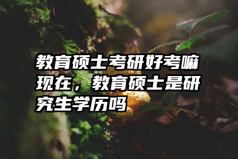 教育硕士考研好考嘛现在，教育硕士是研究生学历吗