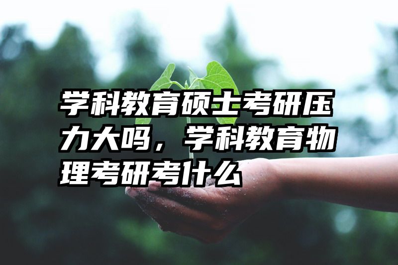 学科教育硕士考研压力大吗，学科教育物理考研考什么