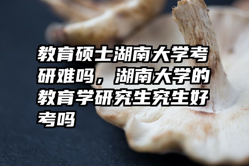 教育硕士湖南大学考研难吗，湖南大学的教育学研究生究生好考吗