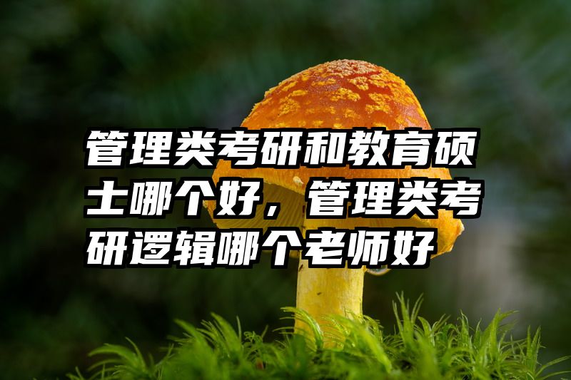 管理类考研和教育硕士哪个好，管理类考研逻辑哪个老师好