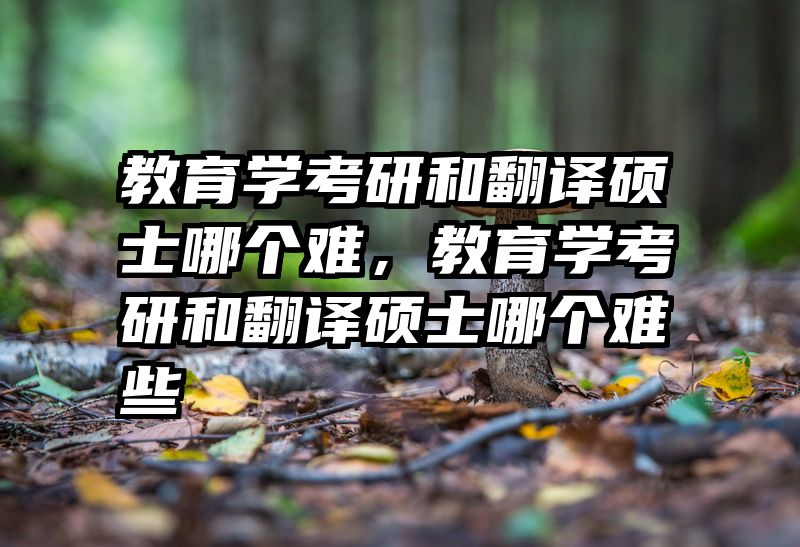 教育学考研和翻译硕士哪个难，教育学考研和翻译硕士哪个难些